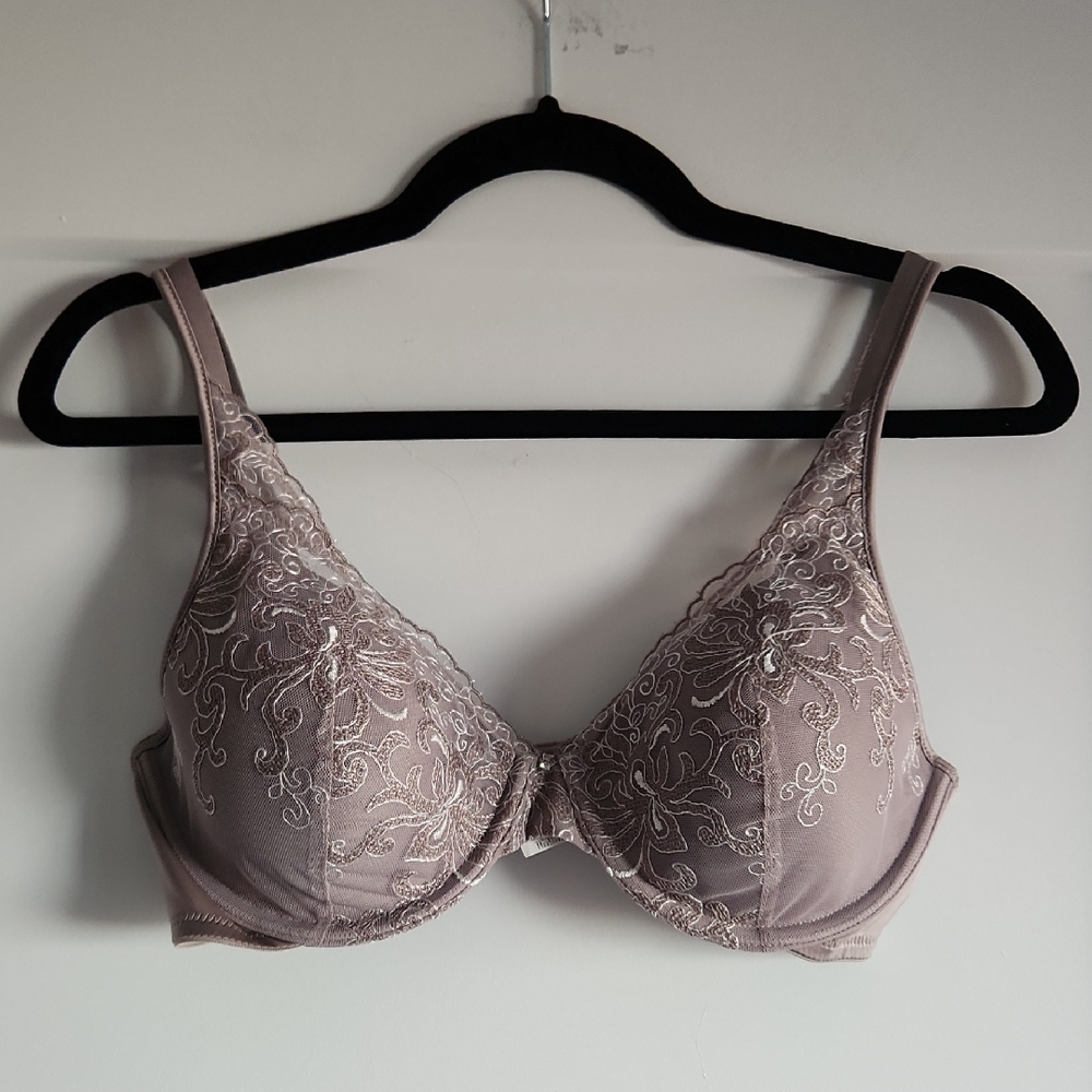 NWOT Playtex Embroidered Bra, Icy Mauve, Size 36C